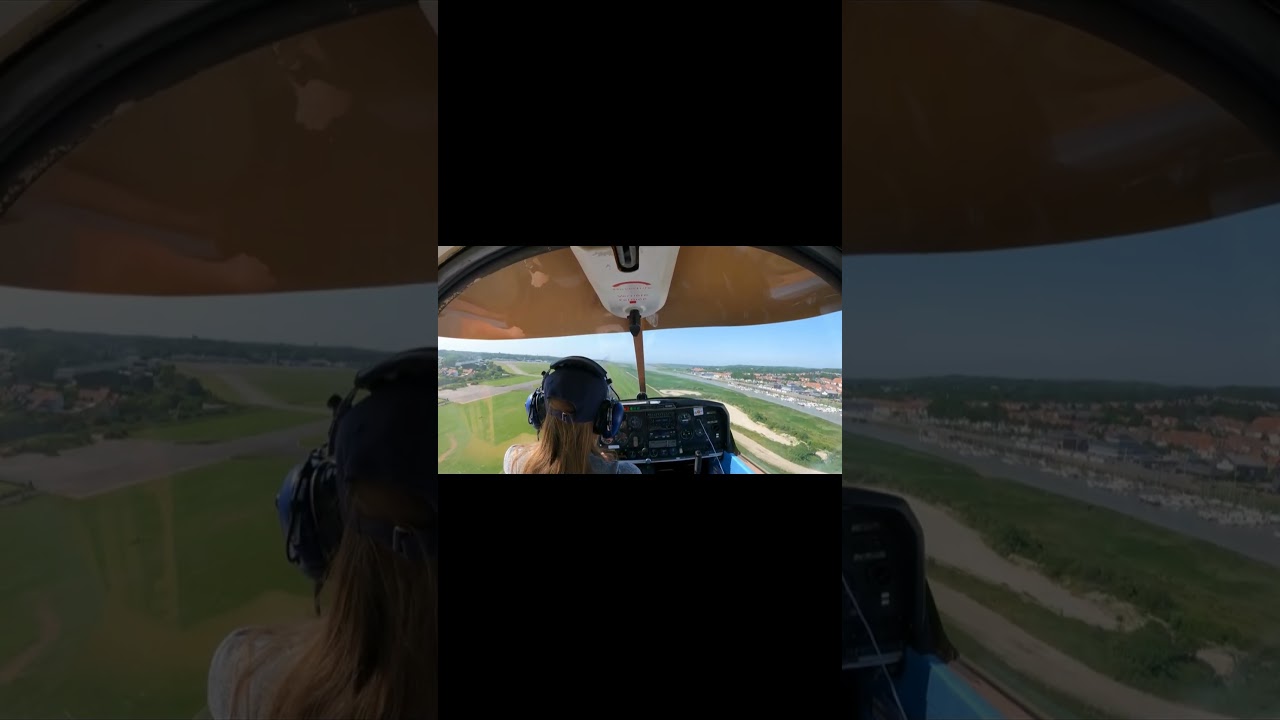 Finale au Touquet (LFAT) avec vent de travers - vol solo - DR400