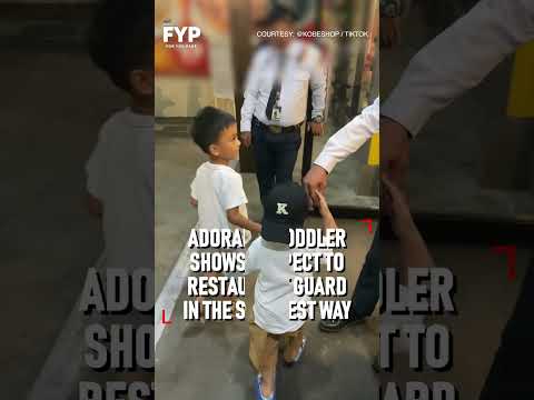ADORABLE TODDLER SHOWS RESPECT TO RESTAURANT GUARD IN THE SWEETEST WAY | FYP