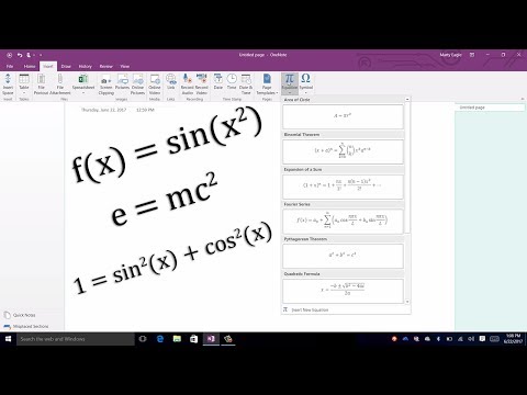 Office365 - (ONENOTE) Inserting Math Equations