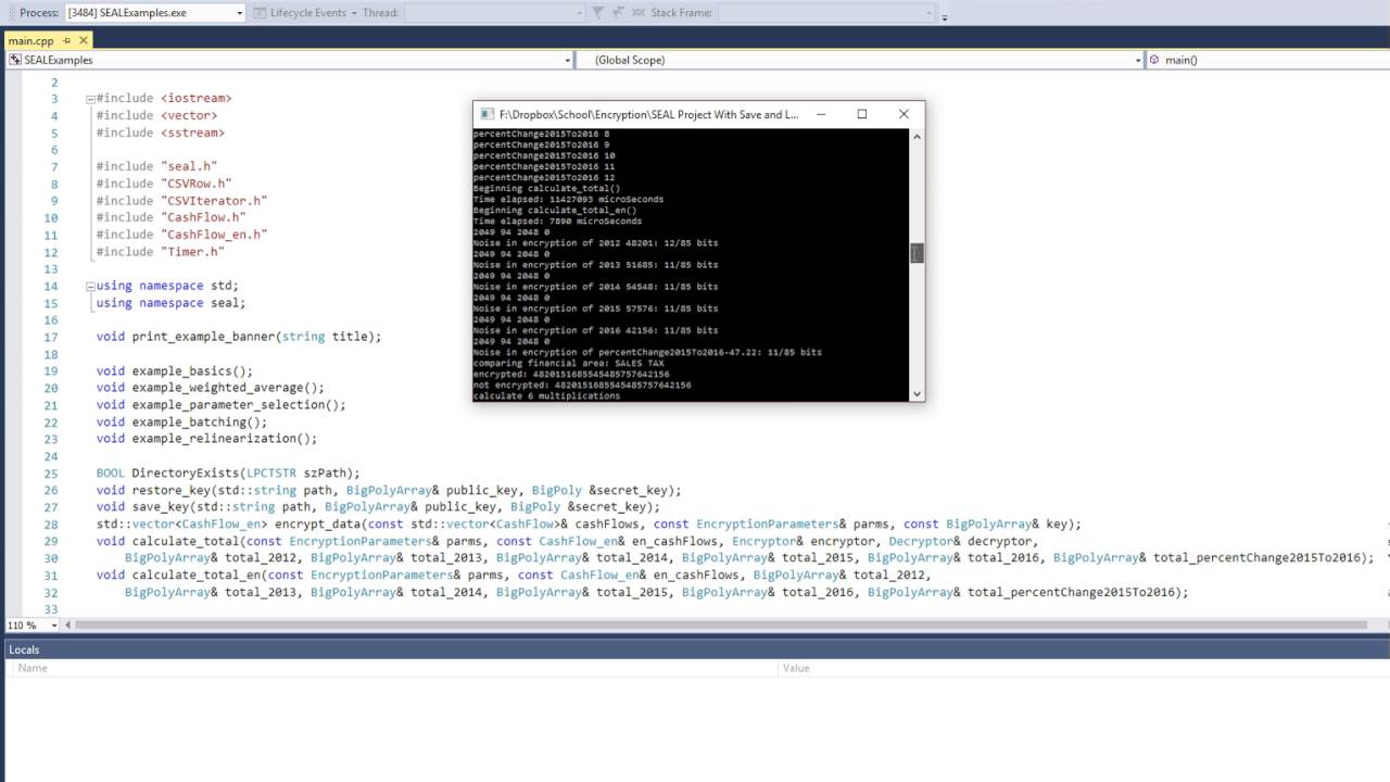Interactive Demo of SEAL Homomorphic Encryption with Microsoft's Library π