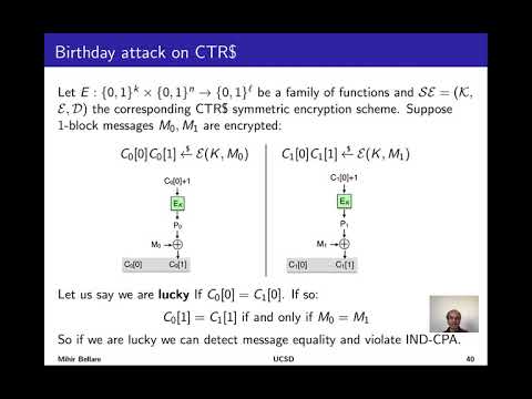 Symmetric Encryption: IND-CPA security of CTR$ and CBC$