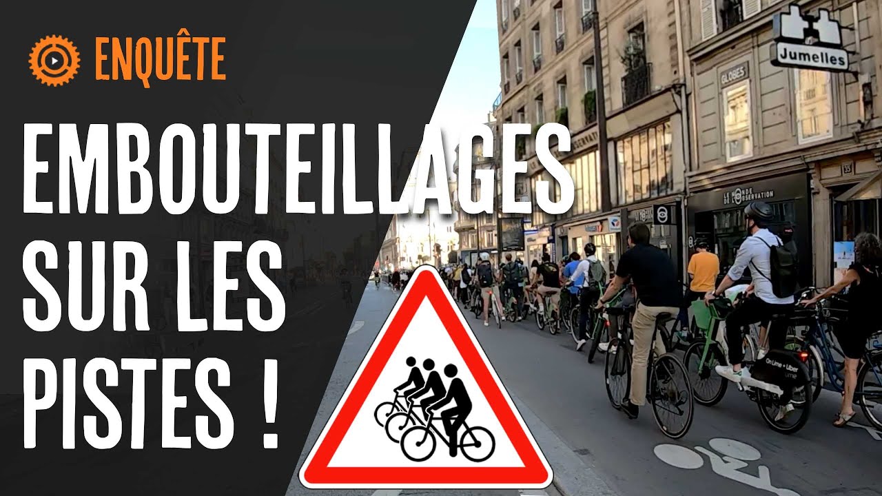 Bouchons sur les pistes cyclables à Paris 🚲