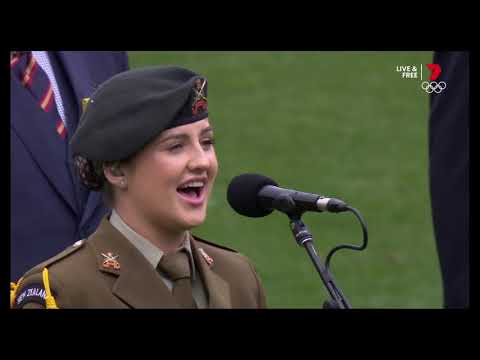 Hettie Adams Sings NZ Anthem at ANZAC Day AFL 🏟️