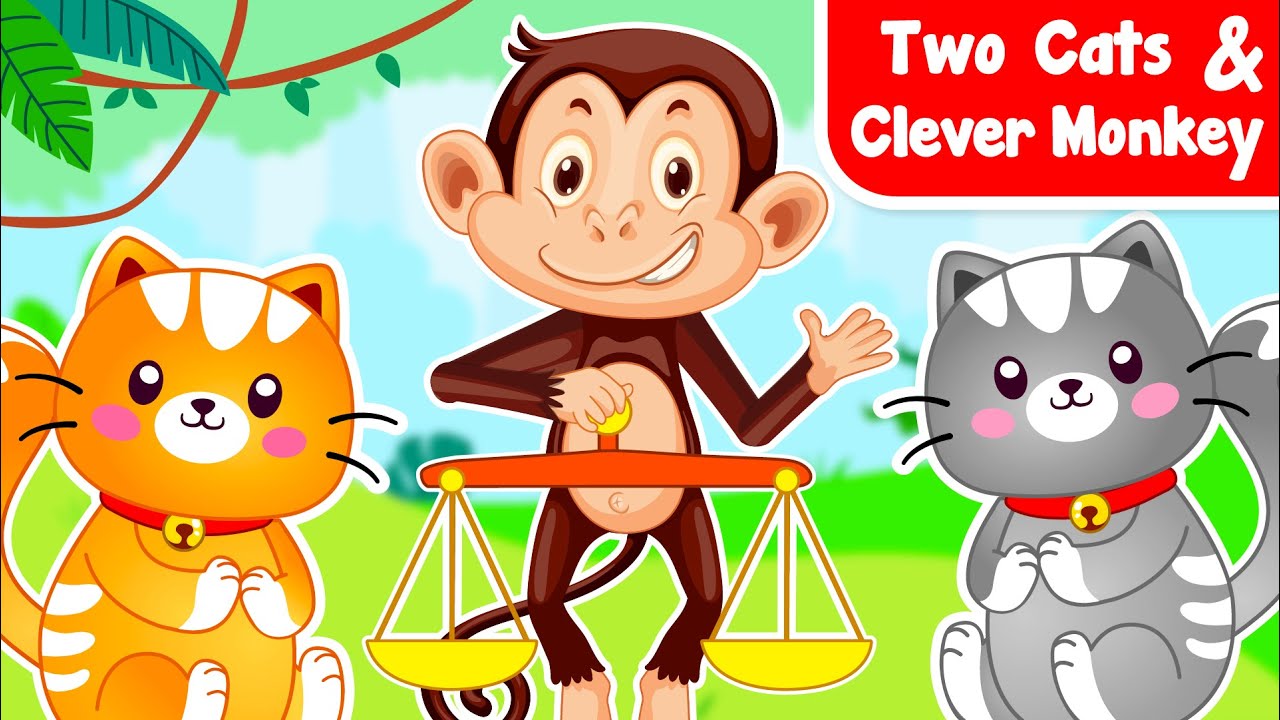 Monkey and Two Cats | English Moral Stories For Kids | Cartoon Stories for Kids #shortstory