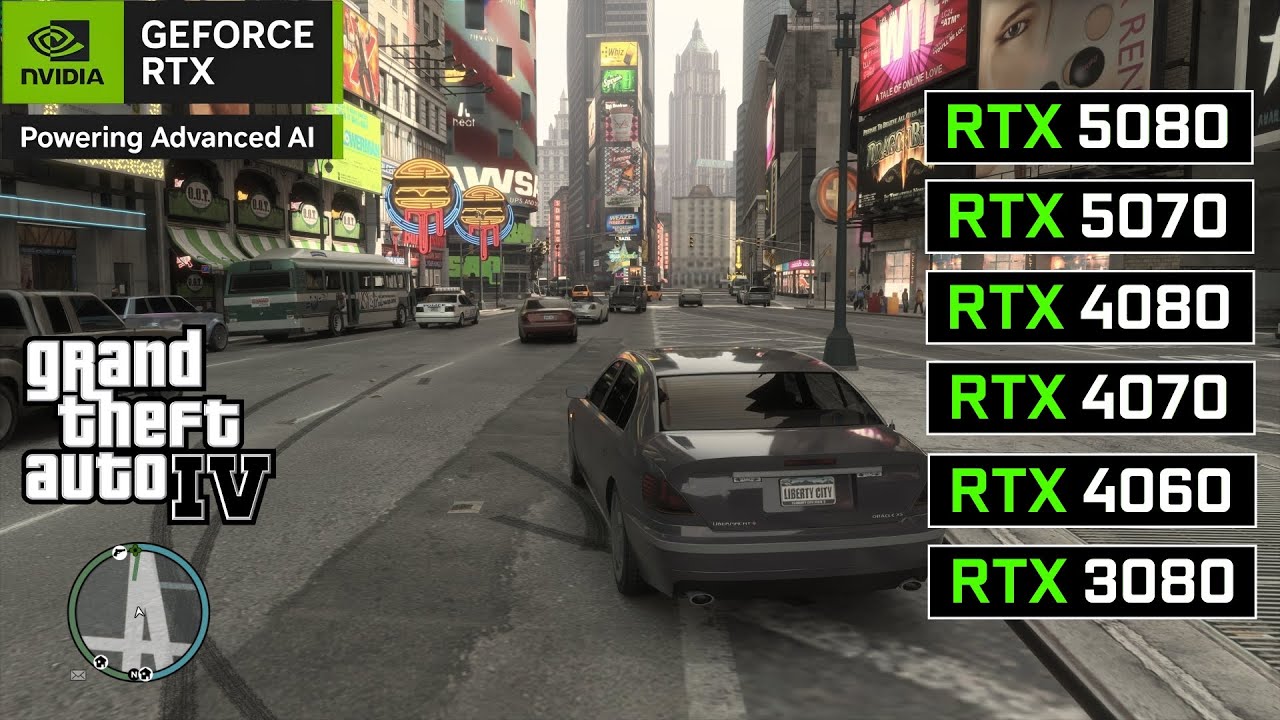 GTA 4 Path Tracing on 6 GPUs | RTX 5080, RTX 5070, RTX 4080, RTX 4070, RTX 4060, RTX 3080
