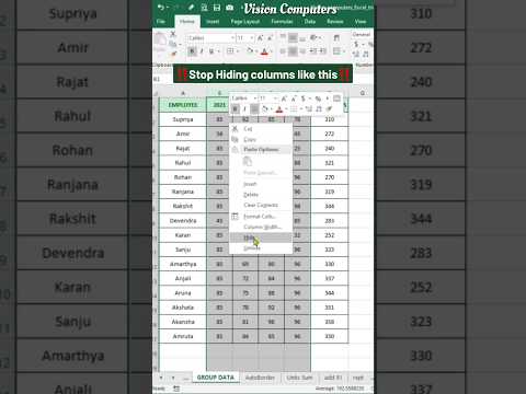 Stop hiding columns in Excel ❌🚫 Use right way to hide data ✅ #excel #msexcel