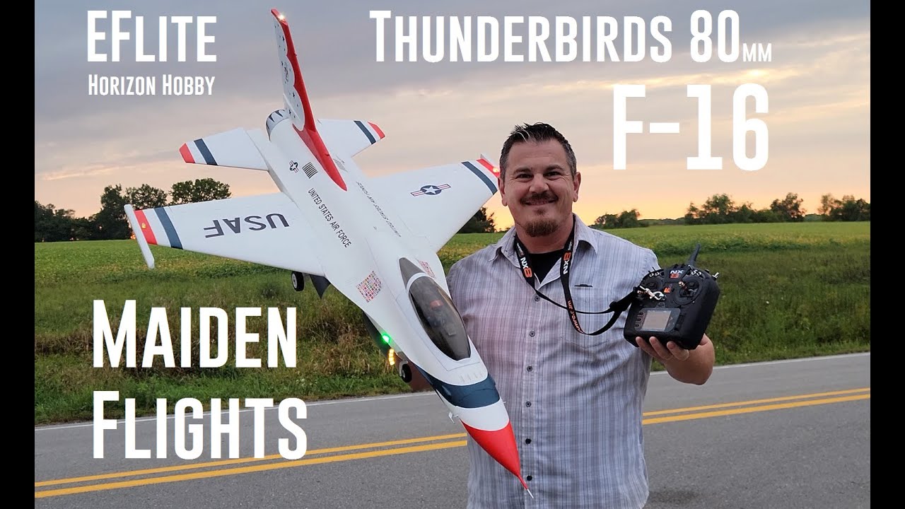 E-flite F-16 Thunderbirds 80mm: Maiden Flight & Exciting Near Miss Highlights ✈️