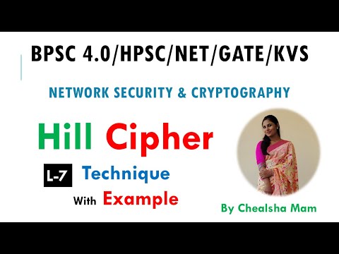 L-7 | Hill Cipher Algorithm with Example |Substitution Technique | Network Security and Cryptography