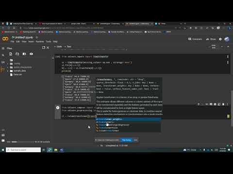 Data Preprocessing in Machine Learning using Python - SimpleImputer, OneHotEncoder, train_test_split