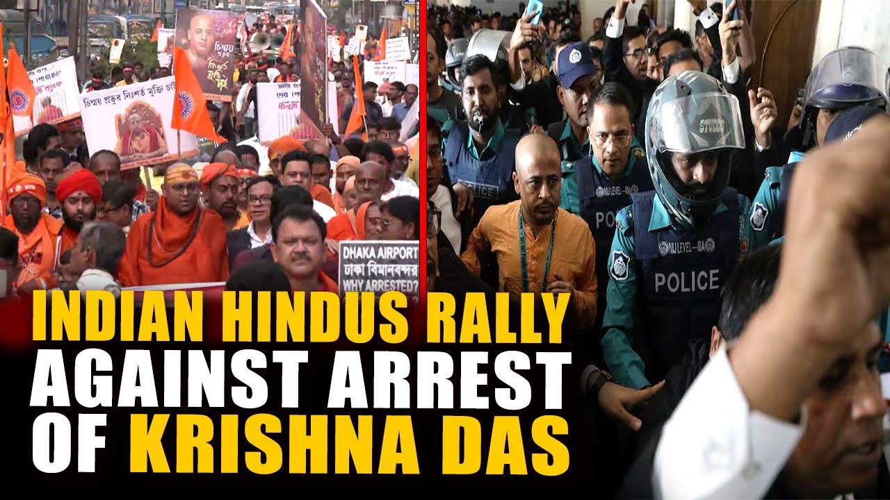 Hindu Protest in India Over Monk Chinmoy Krishna Das's Arrest 🇮🇳