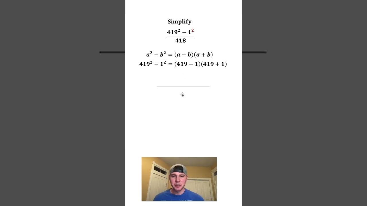 Simplifying Expressions Using the Difference of Squares