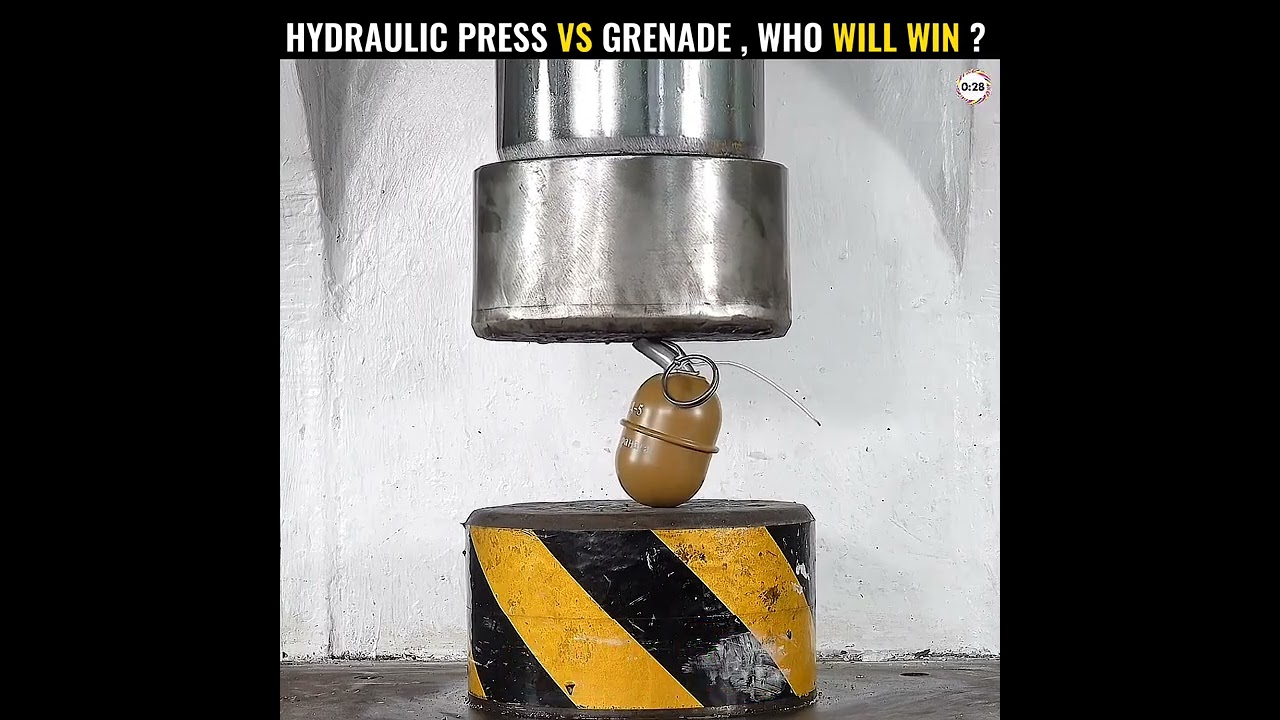 Hydraulic Press vs Grenade 💥 Who Wins?🤯