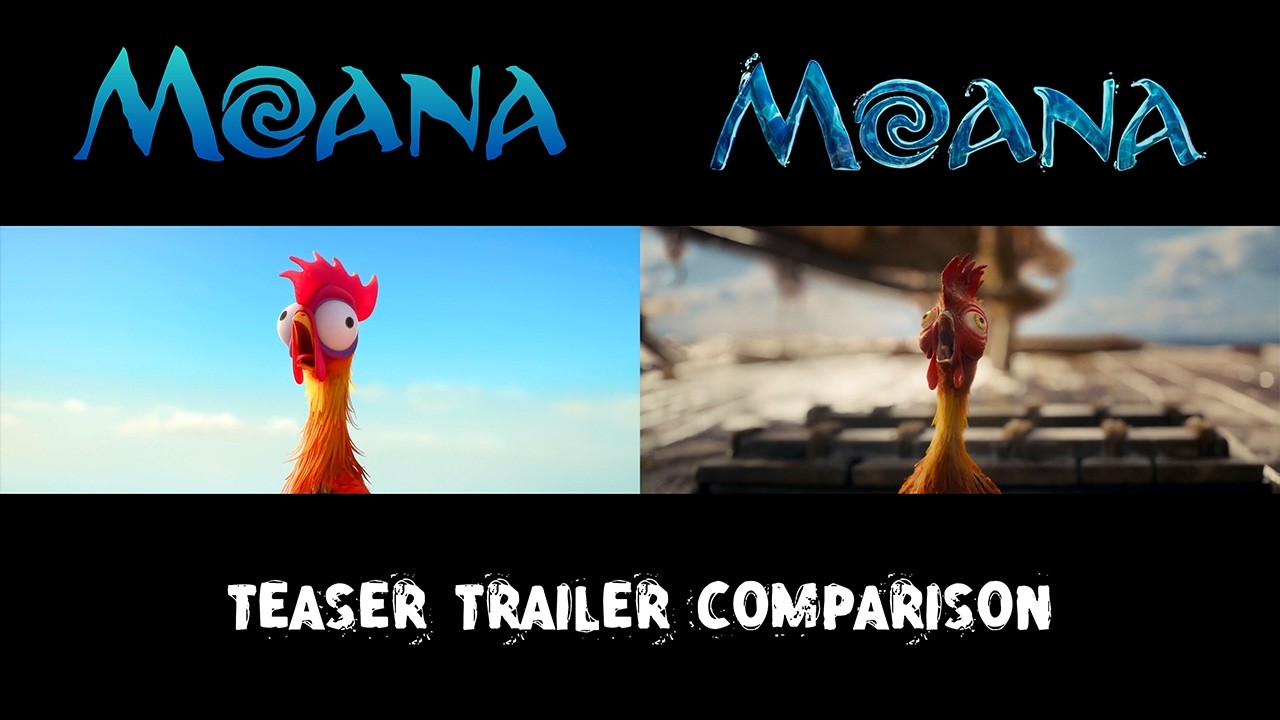 Moana Live Action vs Animation Teaser Comparison 🎬