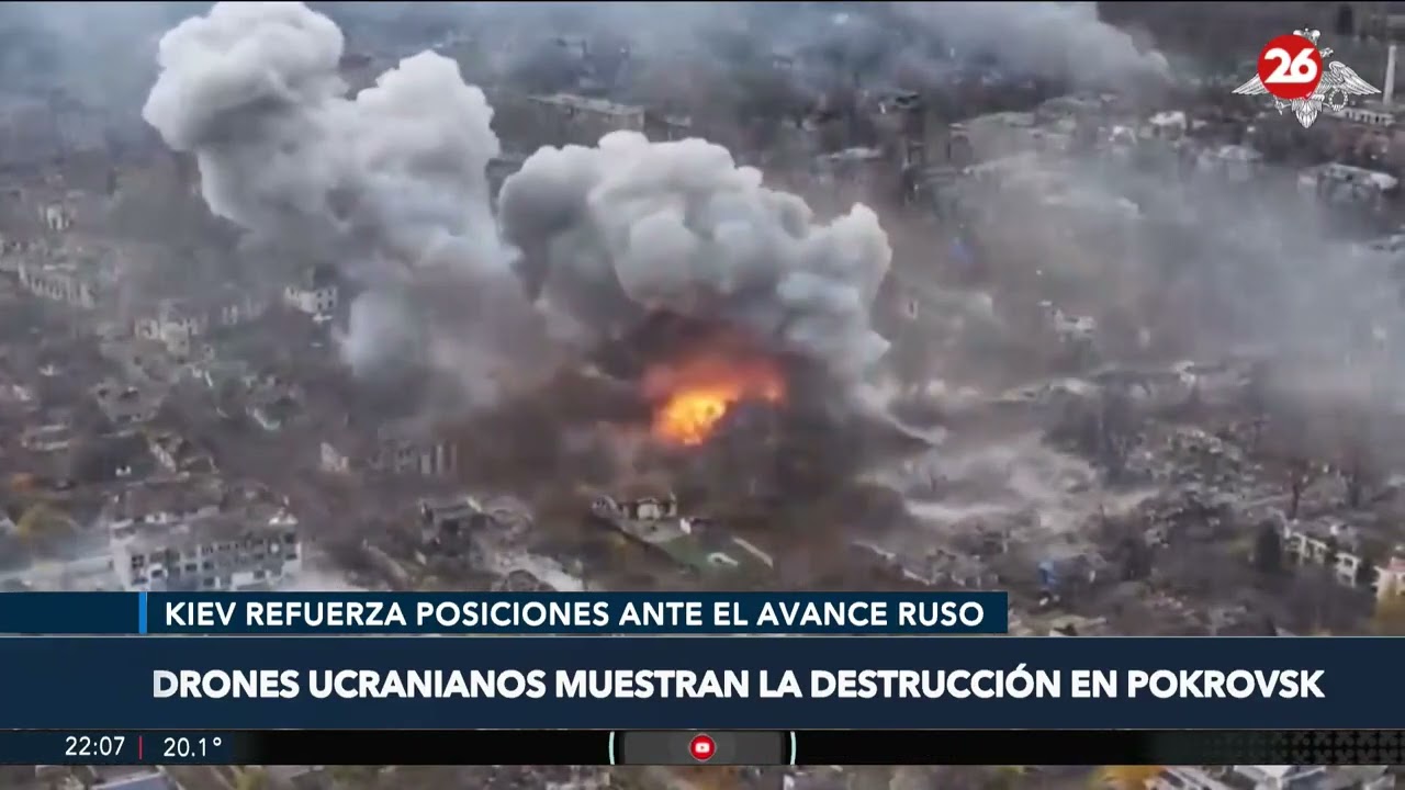 Ucrania: Drones muestran destrucción en Pokrovsk mientras Kiev despliega operaciones aéreas