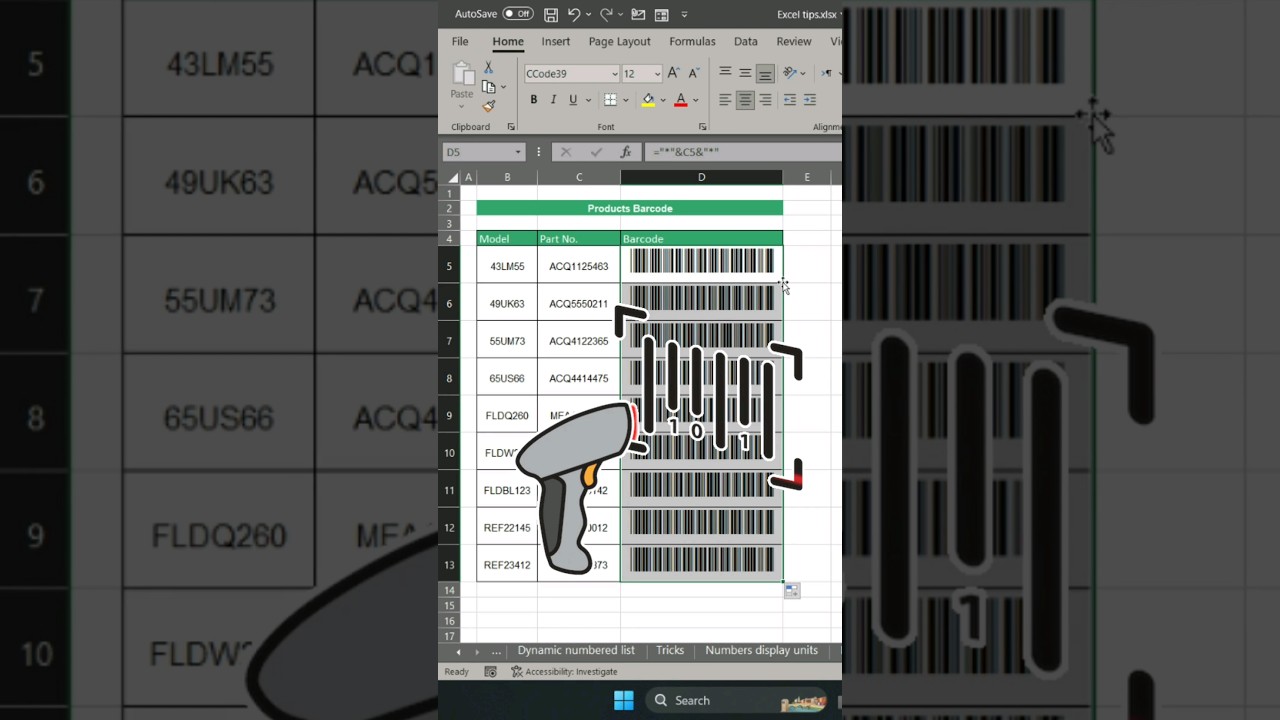 Create a Barcode in Excel in 30 Seconds 🤯