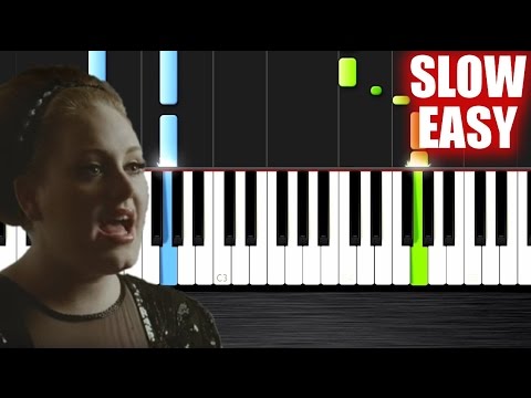 Adele - Rolling in the Deep - SLOW EASY Piano Tutorial by PlutaX