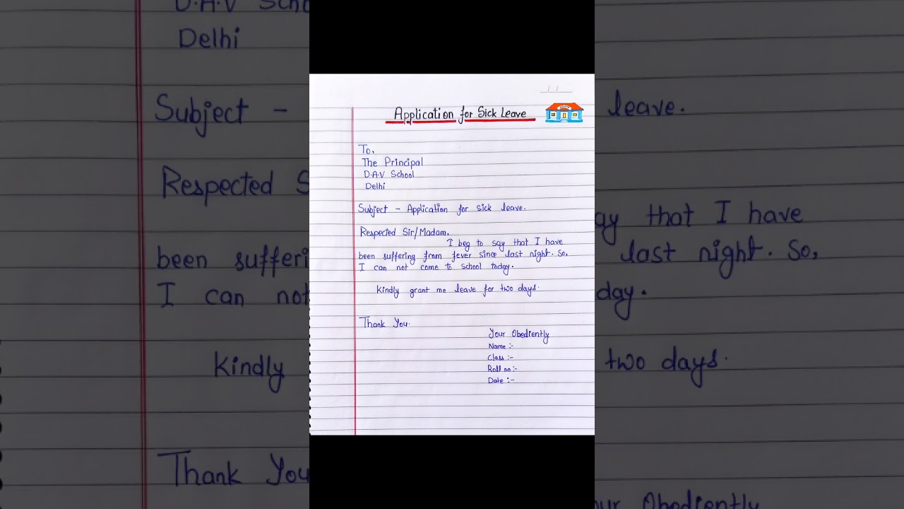 Sample Sick Leave Application for Fever – 2 Days Notice