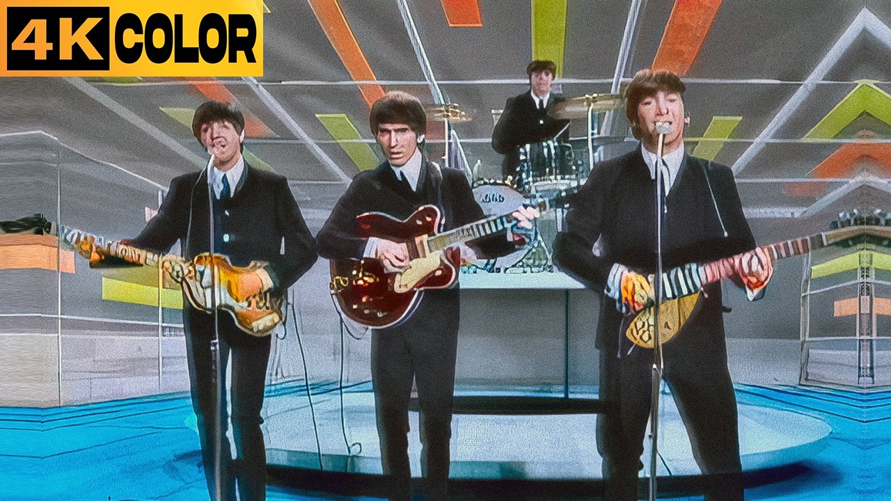 The Beatles  - I Saw Her Standing There Live Ed Sullivan Show (Restored In 4K Color)