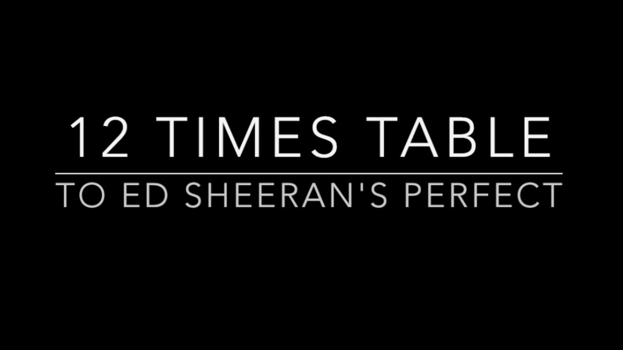 12 Times Table Set to Ed Sheeran's 'Perfect' πΆ