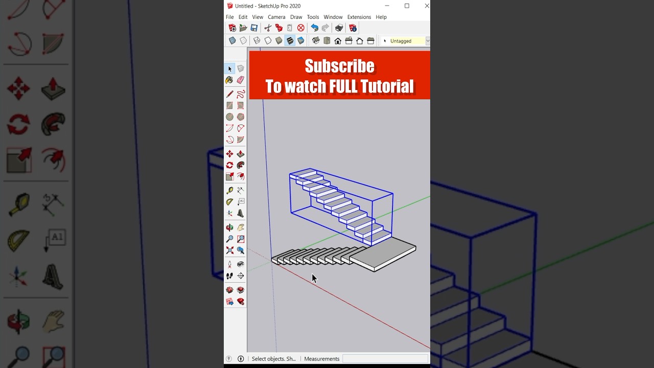 Build a Staircase in 20 Seconds with SketchUp πͺ
