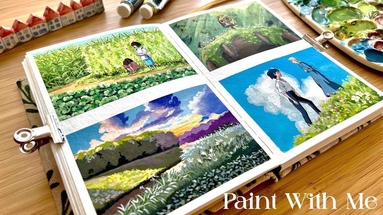 Paint Ghibli Landscapes with Gouache 🎨