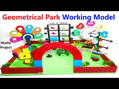 geometrical park working model - maths project for exhibition - tlm - diy - howtofunda @craftpiller