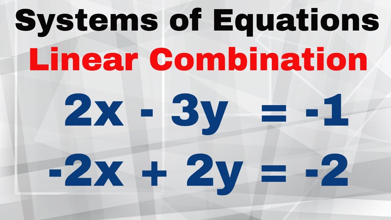 Solve Systems of Equations Using Elimination ✖️