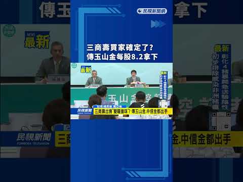 三商壽買家確定了？　傳玉山金每股8.2拿下｜民視新聞｜