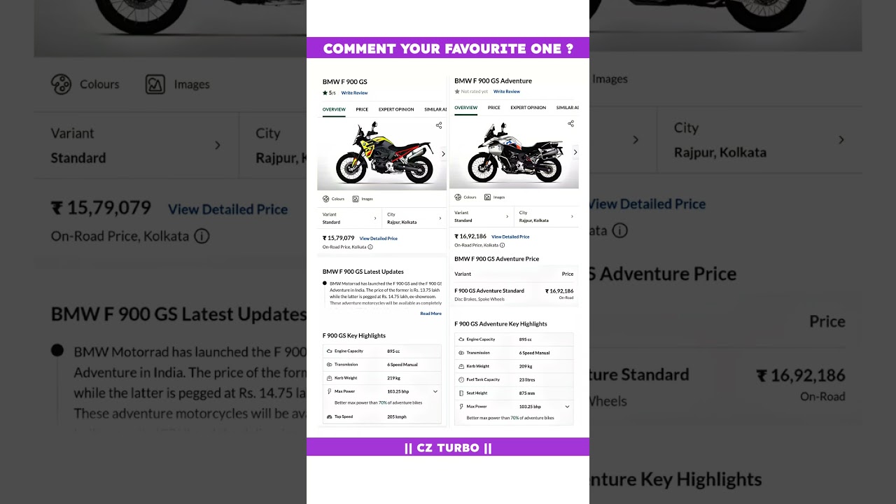 BMW F 900 GS vs. Adventure 2024: Full Comparison