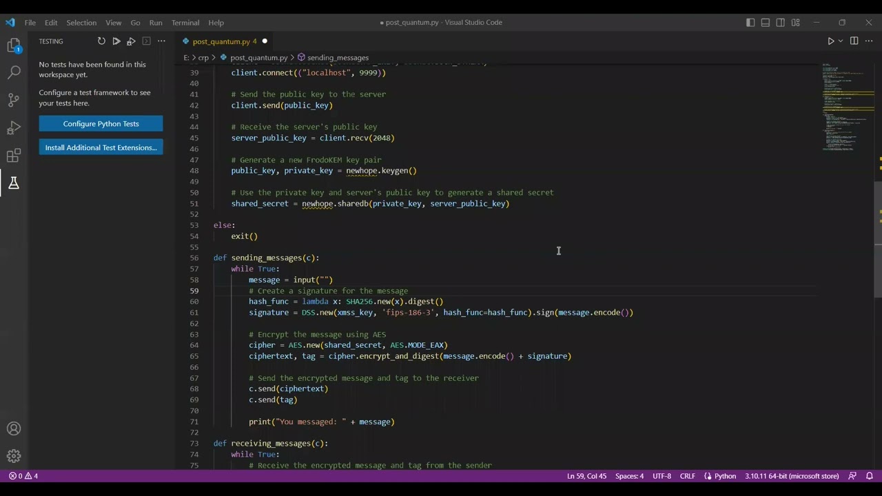 Next-Gen Secure Messaging with Post-Quantum Cryptography 🔒