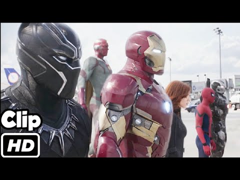 Team iron Man VS Team Cap in Hindi Airport Battle Scene HindiCaptain America Civil War Movie Clip HD