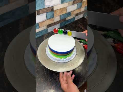 Vannila Rainbow 🌈 Multi Faush Design #cakedesign #vannila #rainbowcake #shortfeed #feed