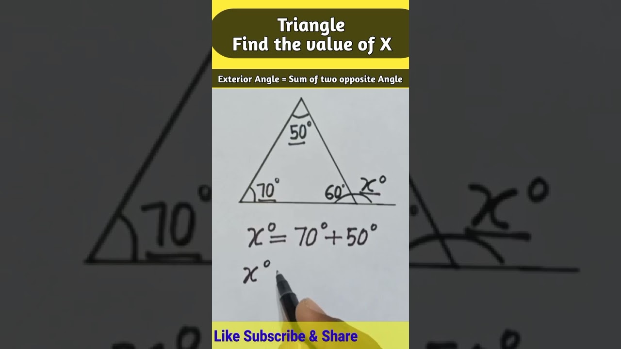 Quick Trick to Find Angle X in a Triangle 🔺 | Sky Struggle Education #Short