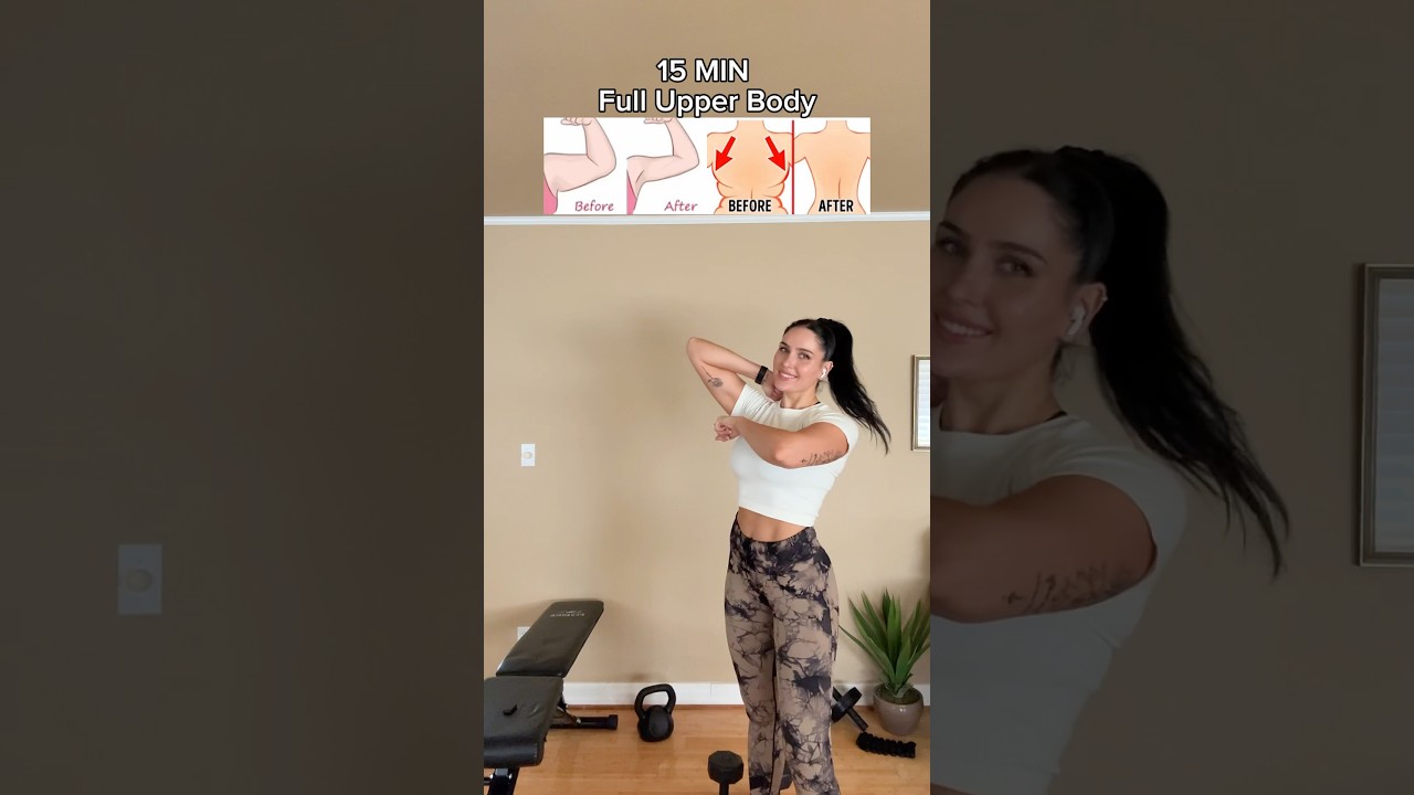 Full Upper Body Workout with Dumbbells Only! All Standing exercises. #upperbodyworkout #shorts #fyp