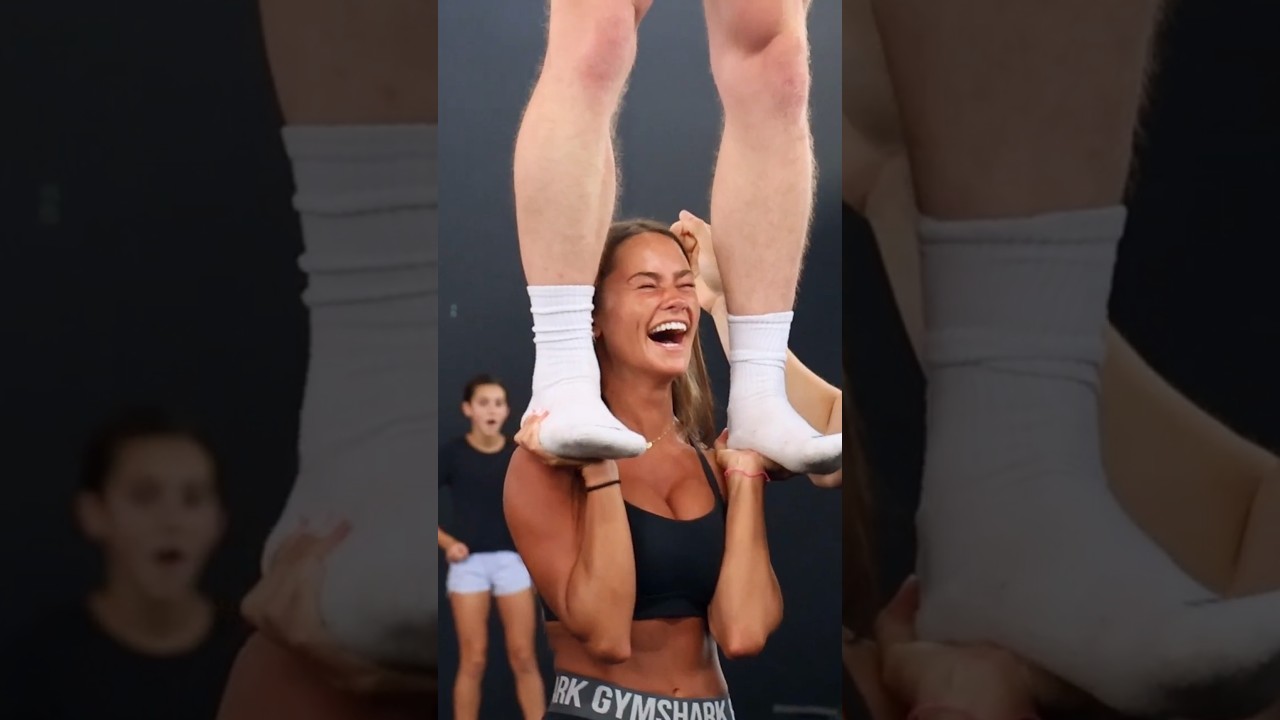 Unbelievable Cheer Stunt! 😮