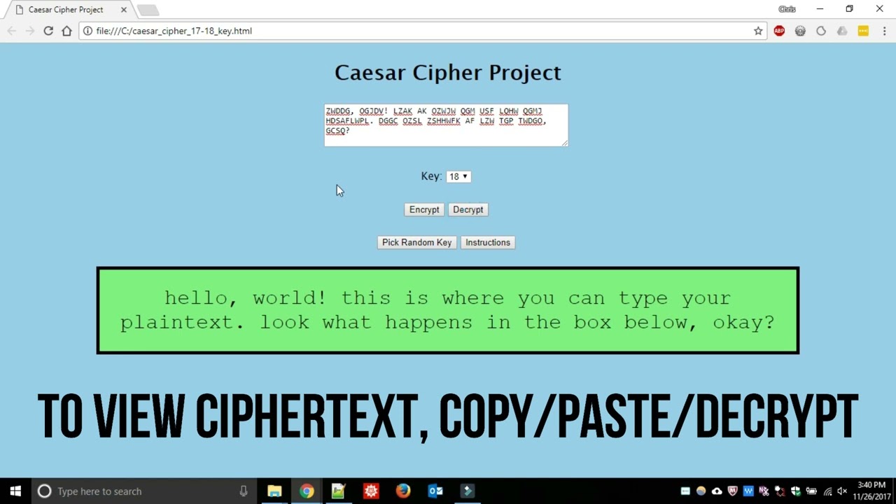 Learn How to Encrypt with Caesar Cipher: Project Demo 🔐