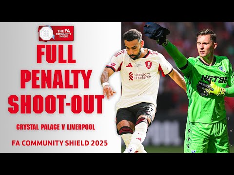 FULL PENALTY SHOOT-OUT | Crystal Palace v Liverpool | FA Community Shield 2025