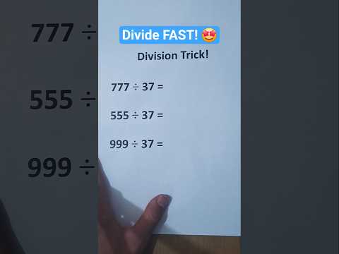 Division Tips and Tricks | Easy Division Tricks for Large and Small Numbers!😎 #maths #math #tricks