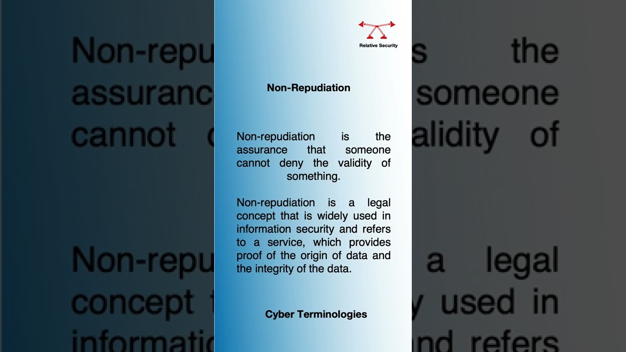 Cybersecurity: Understanding Non-repudiation 🔒