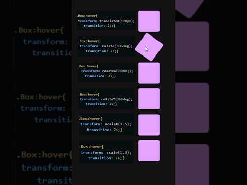 Transition and Transform property in css #css #html #transformation #transitions #programming
