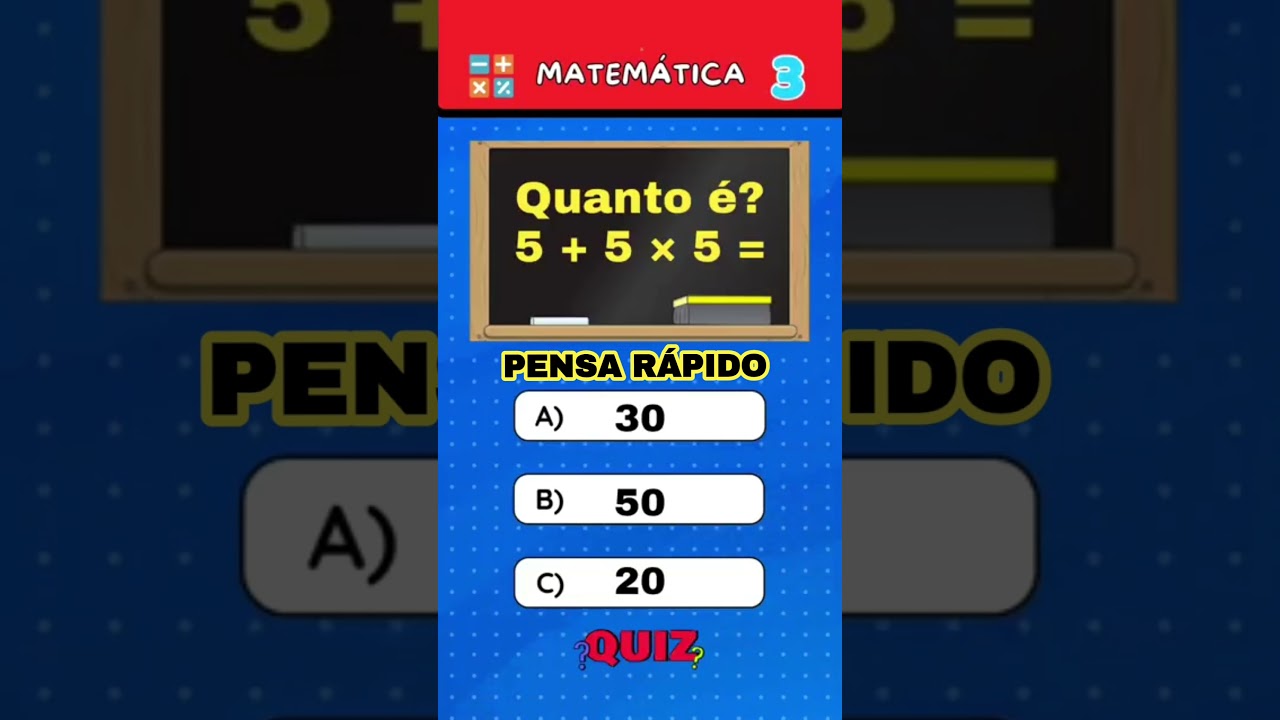 Desafie seus Conhecimentos com Nosso Quiz de Matemática! 🧮