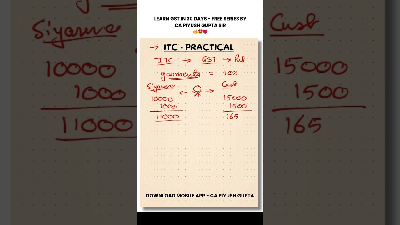 Day 12 Free GST & Income Tax Course: ITC Calculation Part 2 📚