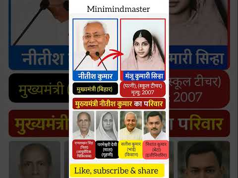 मुख्यमंत्री नीतीश कुमार का परिवार | Nitish Kumar Family Details | Bihar CM Family 2025 #NitishKumar