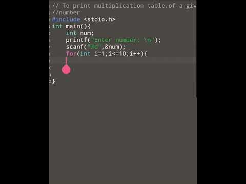 Print multiplication table of given number || Getting started with C || basics || beginners
