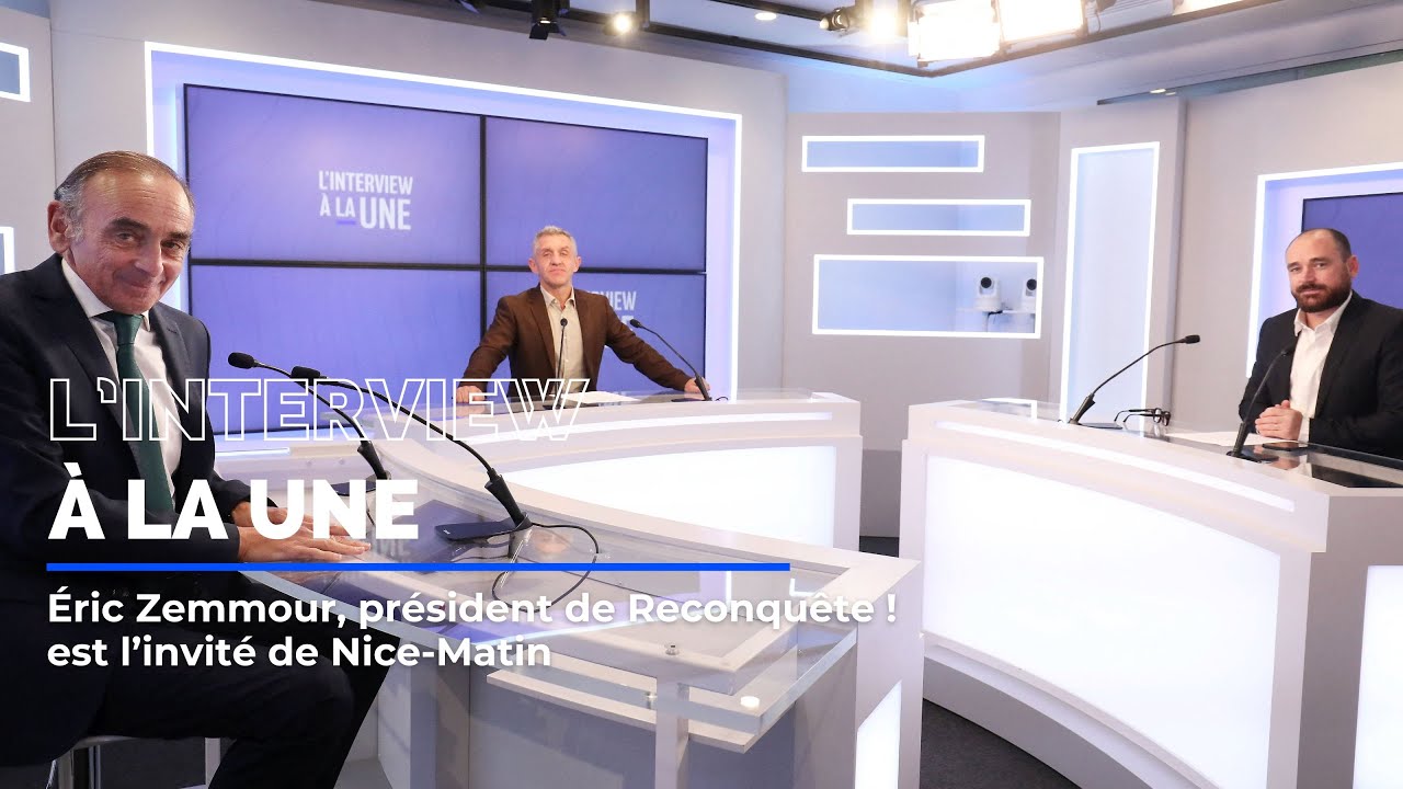Les confidences d’Éric Zemmour lors de son passage dans « L’interview à la Une » de Nice-Matin