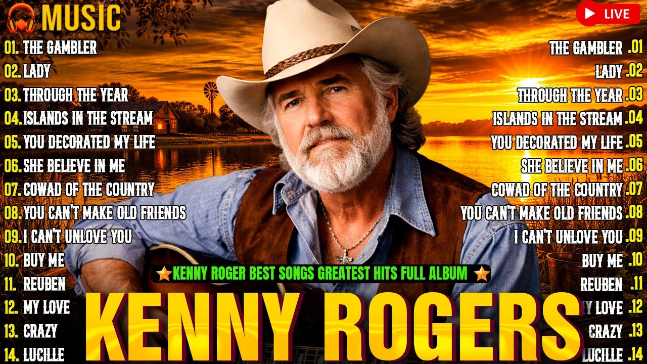 Greatest Hits Kenny Rogers Of All Time 🔥Country Music Kenny Rogers 🎶 Best Country Songs 70s 80s 90s