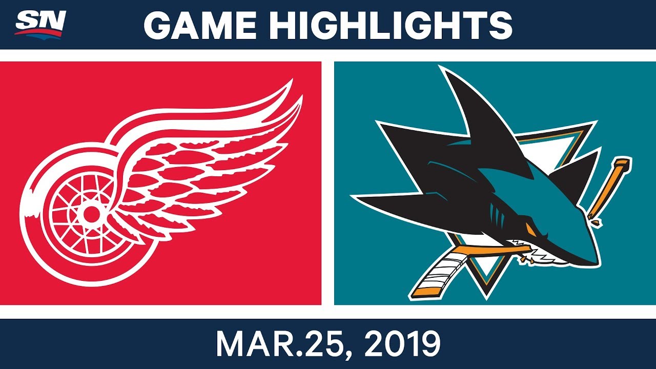 Red Wings Edge Out Sharks in Exciting NHL Clash 🏒 | March 25, 2019 Highlights