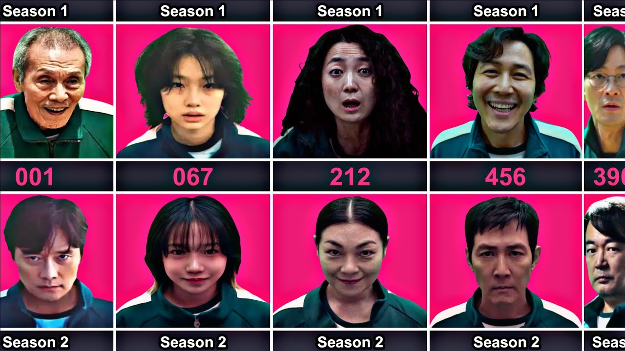 Squid Game Seasons 1 & 2: All 456 Players Compared