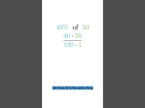 Why does the Reverse Percentage Trick Work??? #math #mathematics #percentage #algebra #maths