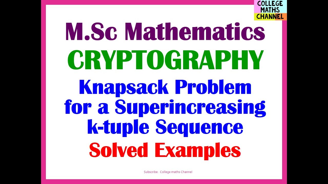 Knapsack Problem in Public Key Cryptography: Superincreasing Sequence and Solved Examples in Tamil